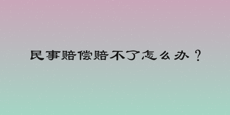 民事赔偿赔不了怎么办？