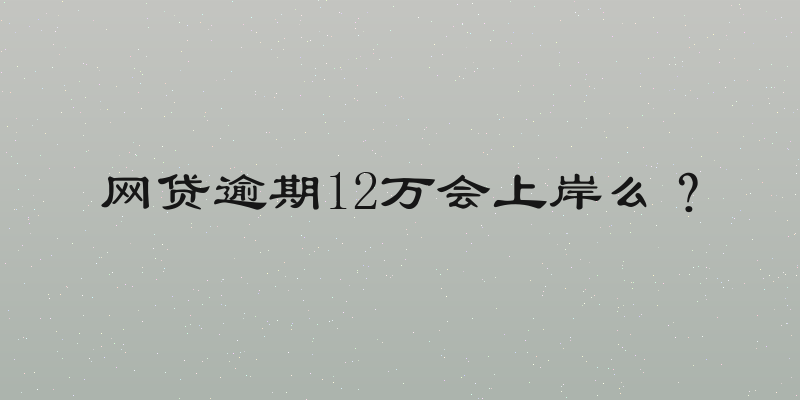网贷逾期12万会上岸么？