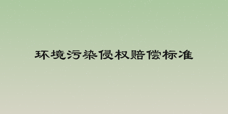 环境污染侵权赔偿标准