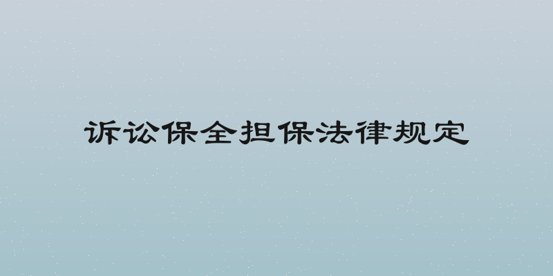 诉讼保全担保法律规定