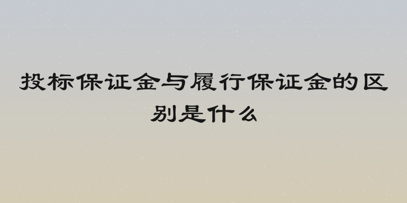 投标保证金与履行保证金的区别是什么