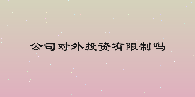 公司对外投资有限制吗