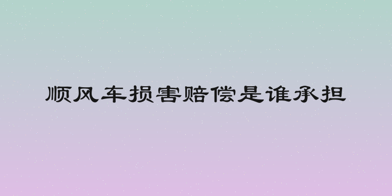 顺风车损害赔偿是谁承担