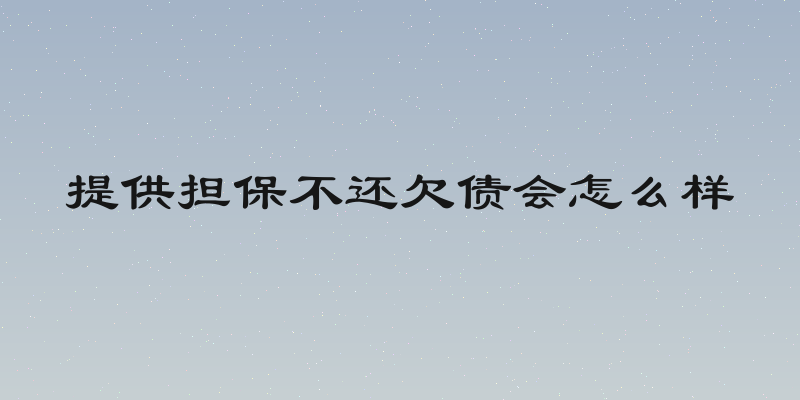 提供担保不还欠债会怎么样