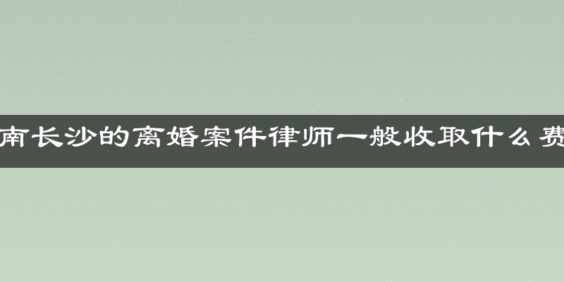 湖南长沙的离婚案件律师一般收取什么费用