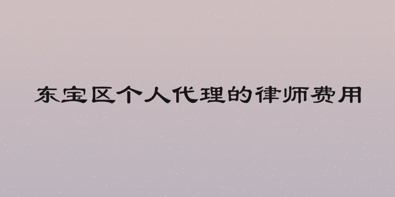 东宝区个人代理的律师费用