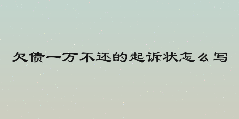 欠债一万不还的起诉状怎么写