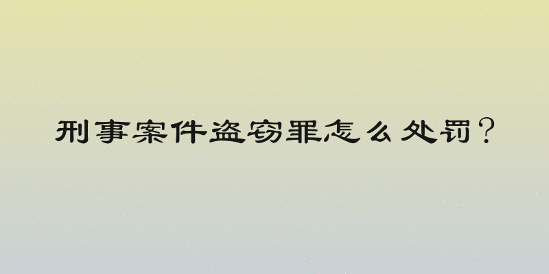 刑事案件盗窃罪怎么处罚?