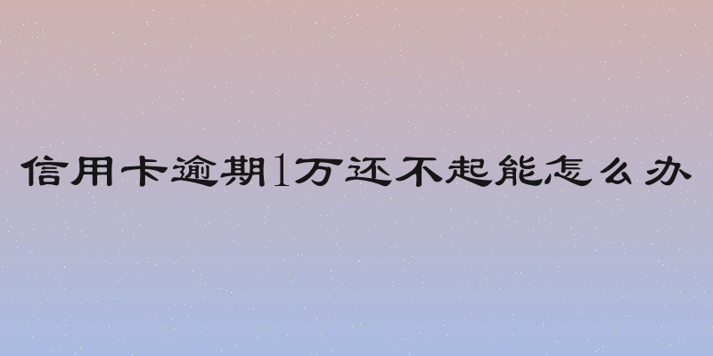 信用卡逾期1万还不起能怎么办
