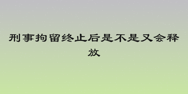 刑事拘留终止后是不是又会释放