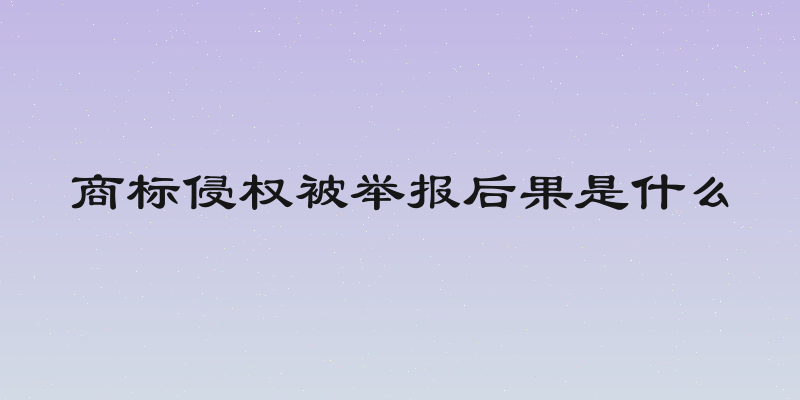 商标侵权被举报后果是什么