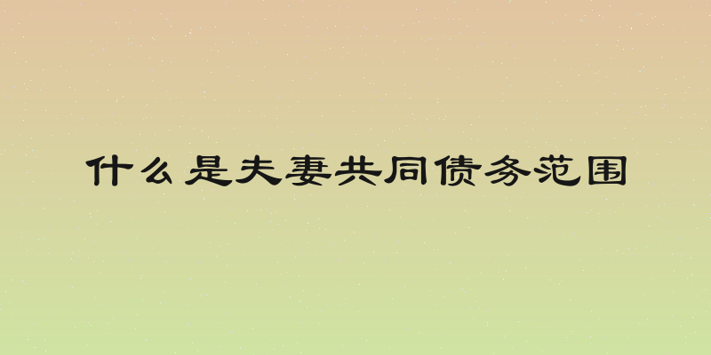 什么是夫妻共同债务范围
