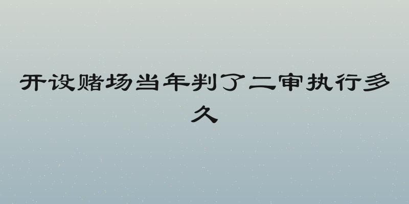 开设赌场当年判了二审执行多久
