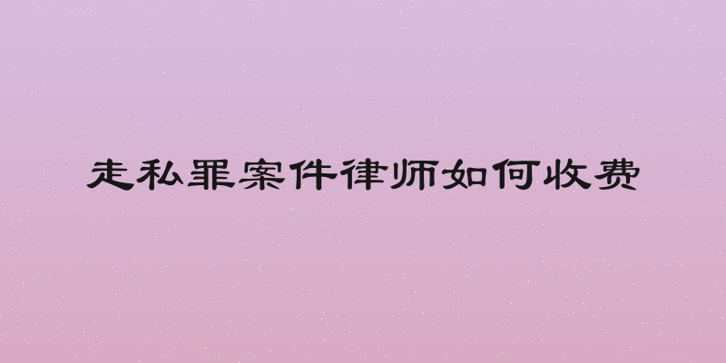 走私罪案件律师如何收费