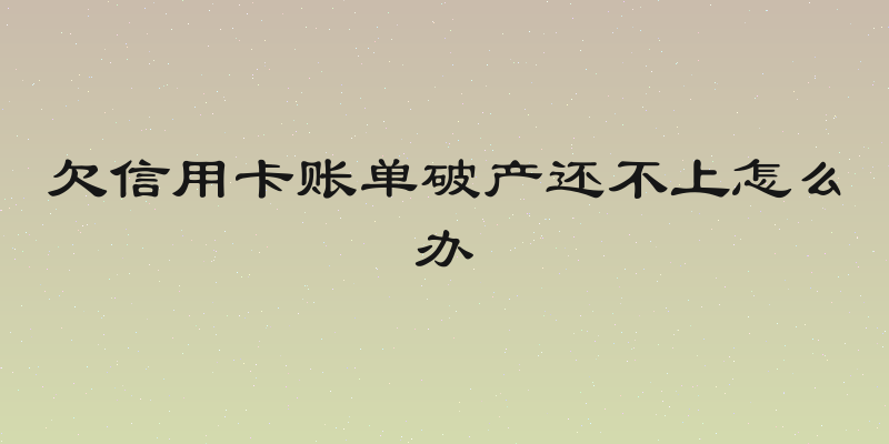 欠信用卡账单破产还不上怎么办