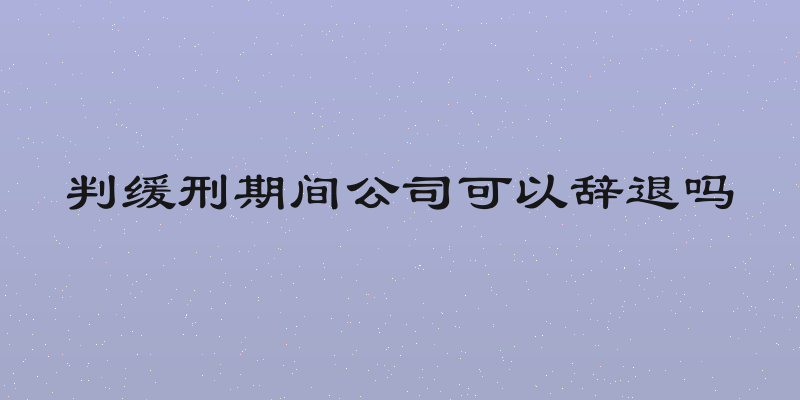 判缓刑期间公司可以辞退吗
