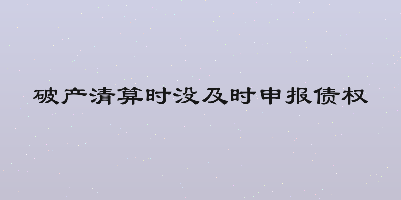 破产清算时没及时申报债权