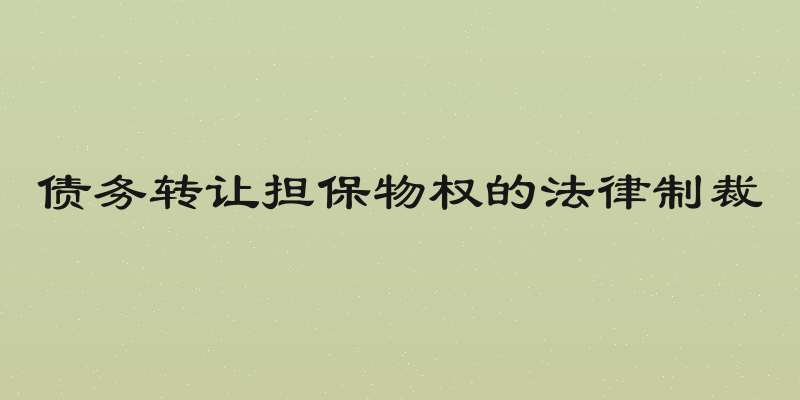 债务转让担保物权的法律制裁