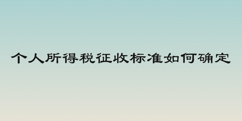 个人所得税征收标准如何确定