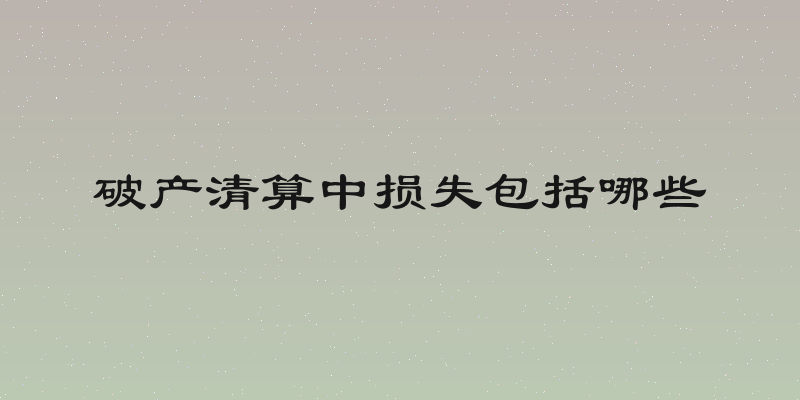 破产清算中损失包括哪些