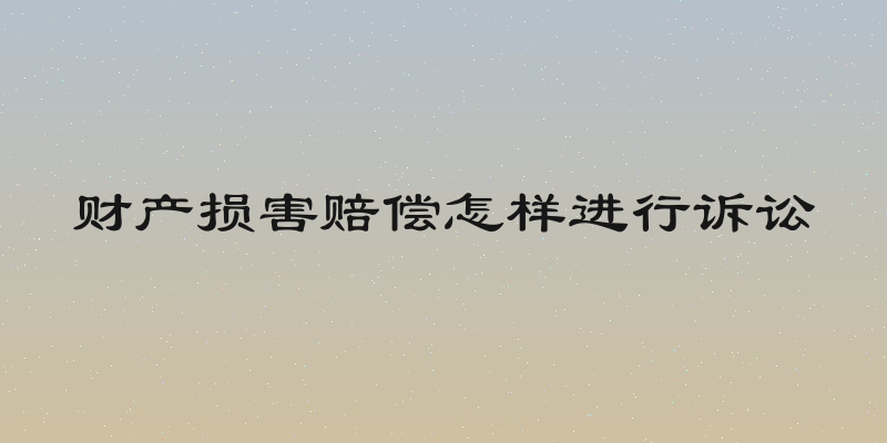 财产损害赔偿怎样进行诉讼