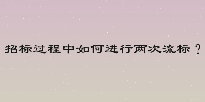 招标过程中如何进行两次流标？