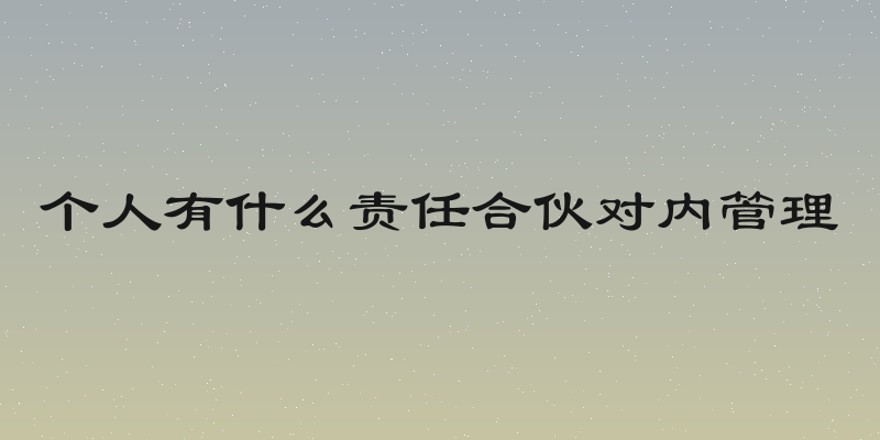 个人有什么责任合伙对内管理