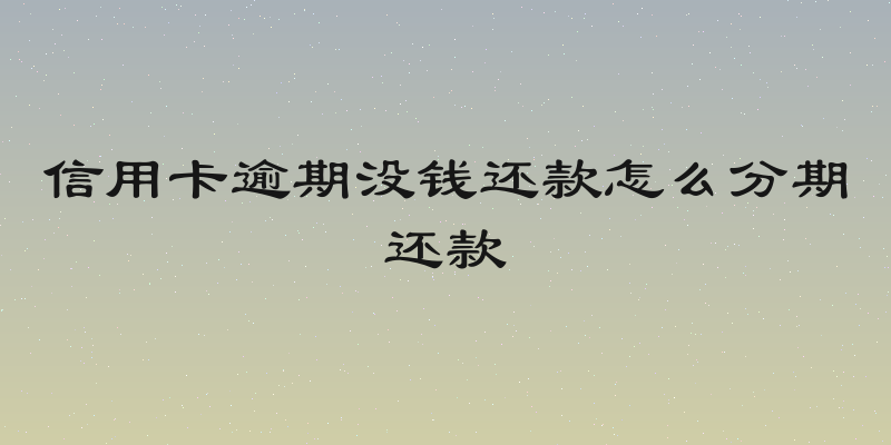 信用卡逾期没钱还款怎么分期还款