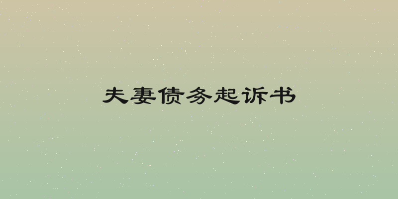 夫妻债务起诉书