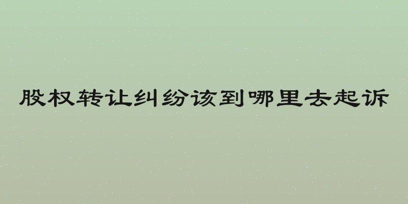 股权转让纠纷该到哪里去起诉