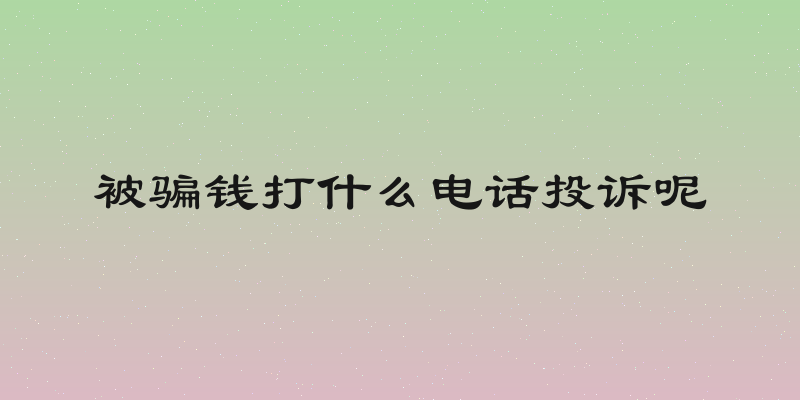 被骗钱打什么电话投诉呢