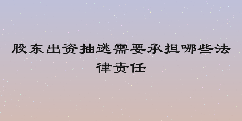 股东出资抽逃需要承担哪些法律责任