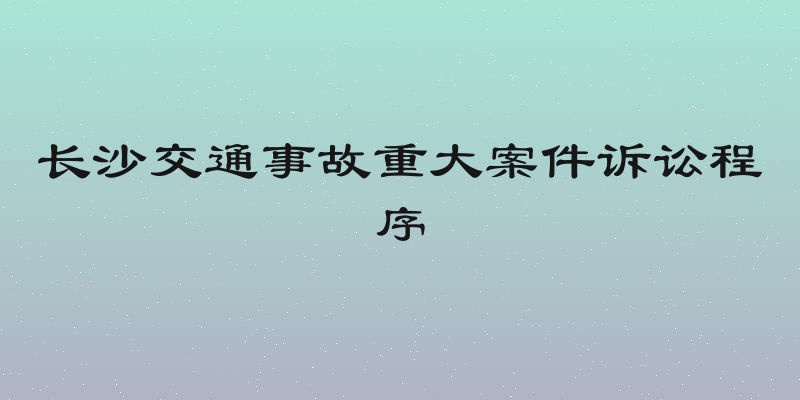 长沙交通事故重大案件诉讼程序