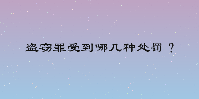 盗窃罪受到哪几种处罚？