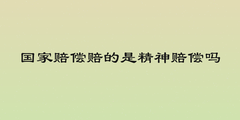 国家赔偿赔的是精神赔偿吗