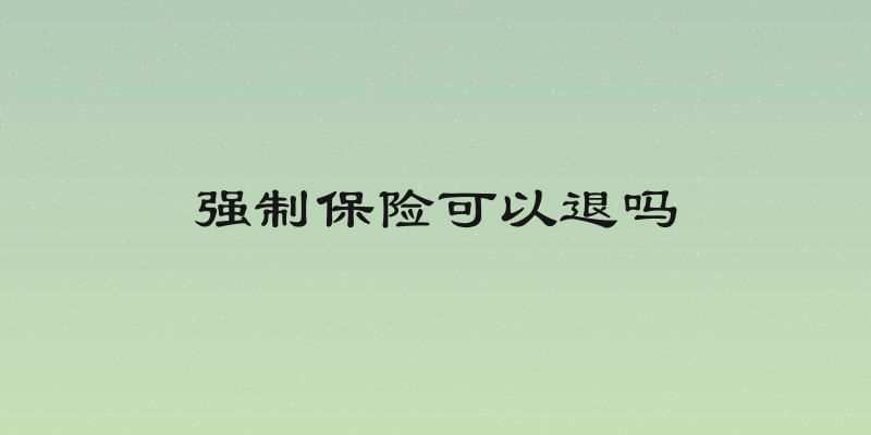 强制保险可以退吗