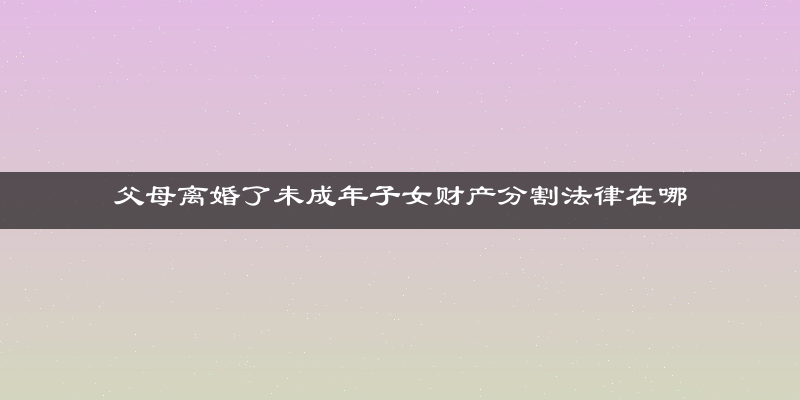 父母离婚了未成年子女财产分割法律在哪