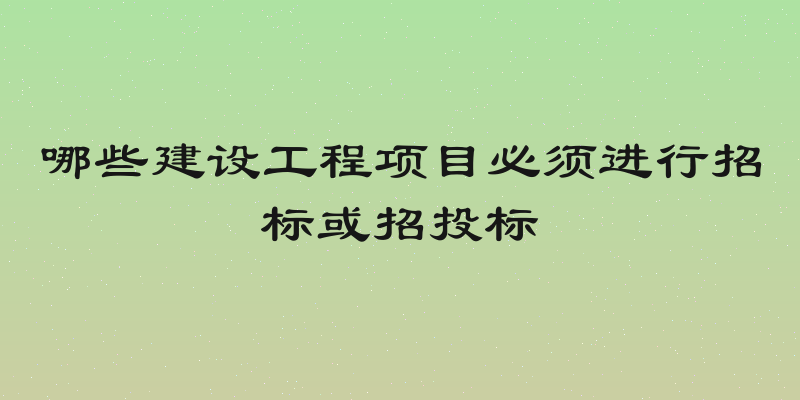 哪些建设工程项目必须进行招标或招投标