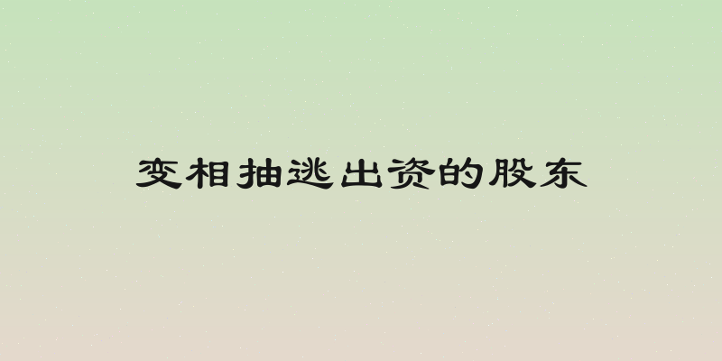 变相抽逃出资的股东