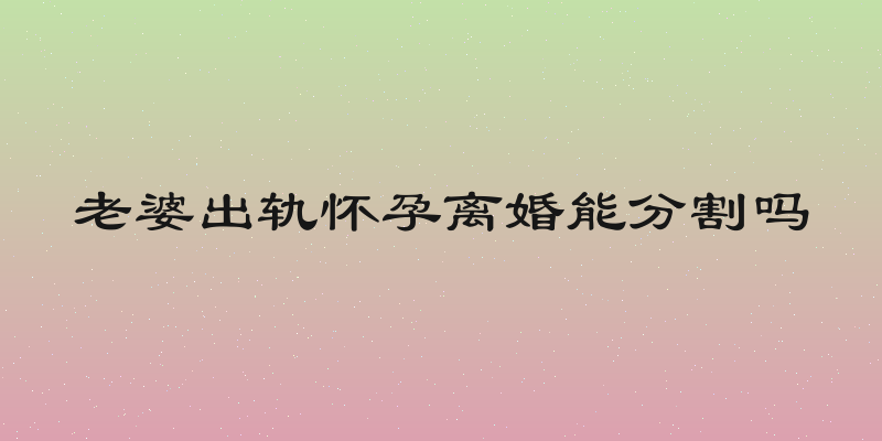 老婆出轨怀孕离婚能分割吗