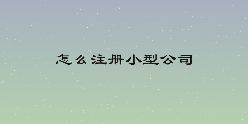 怎么注册小型公司