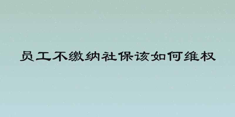 员工不缴纳社保该如何维权