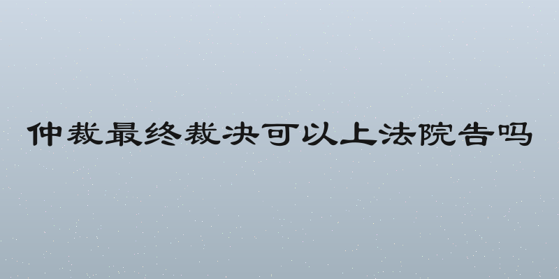 仲裁最终裁决可以上法院告吗