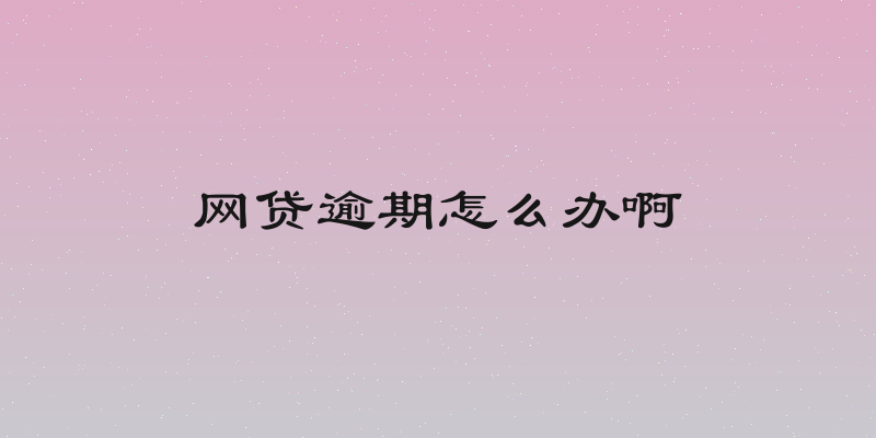 网贷逾期怎么办啊