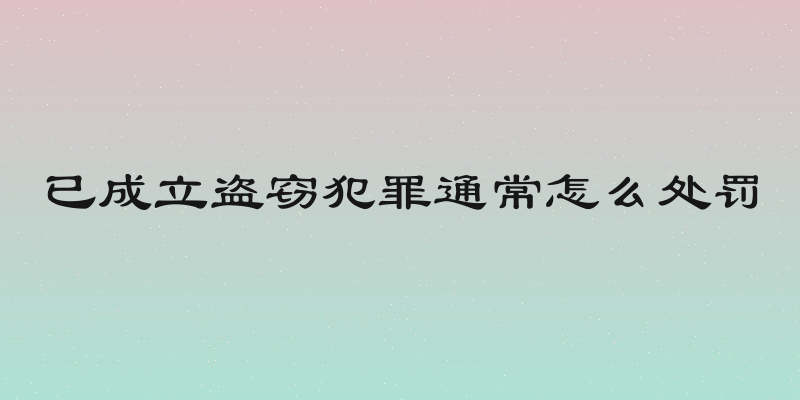 已成立盗窃犯罪通常怎么处罚