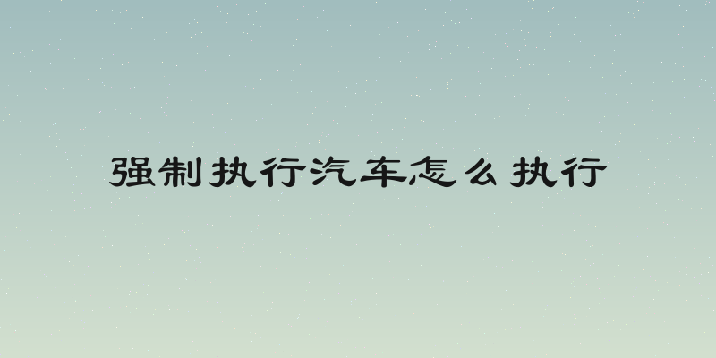 强制执行汽车怎么执行