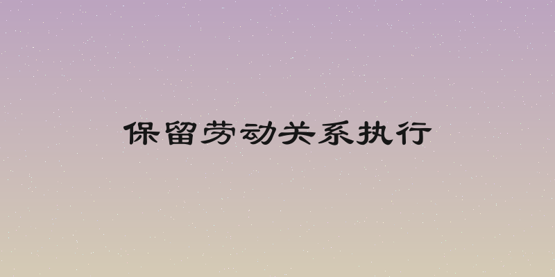 保留劳动关系执行