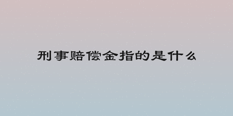 刑事赔偿金指的是什么