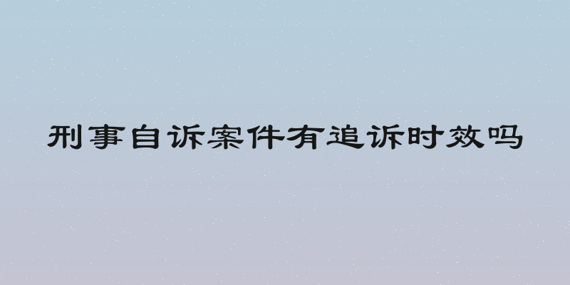 刑事自诉案件有追诉时效吗