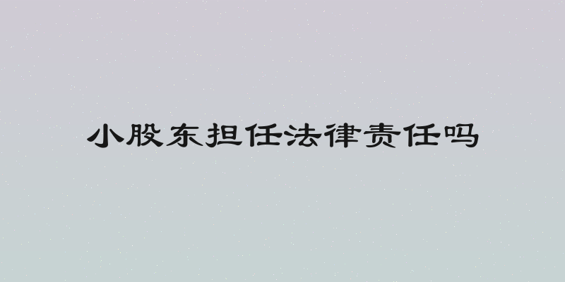 小股东担任法律责任吗